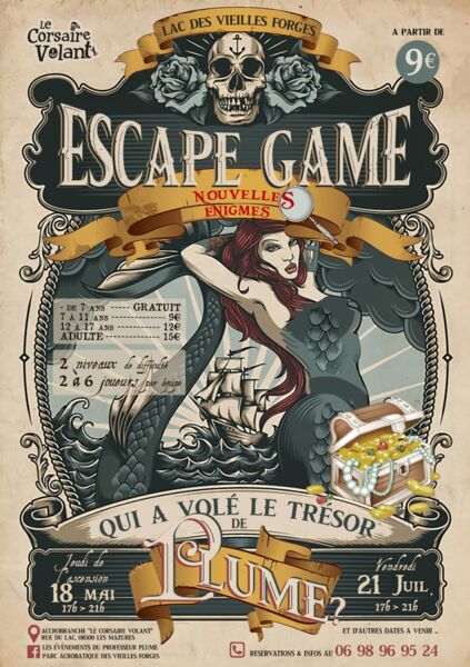 Affiche de l'Escape Game 2023 au Corsaire Volant Affiche de l'Escape Game 2023 au Corsaire Volant
